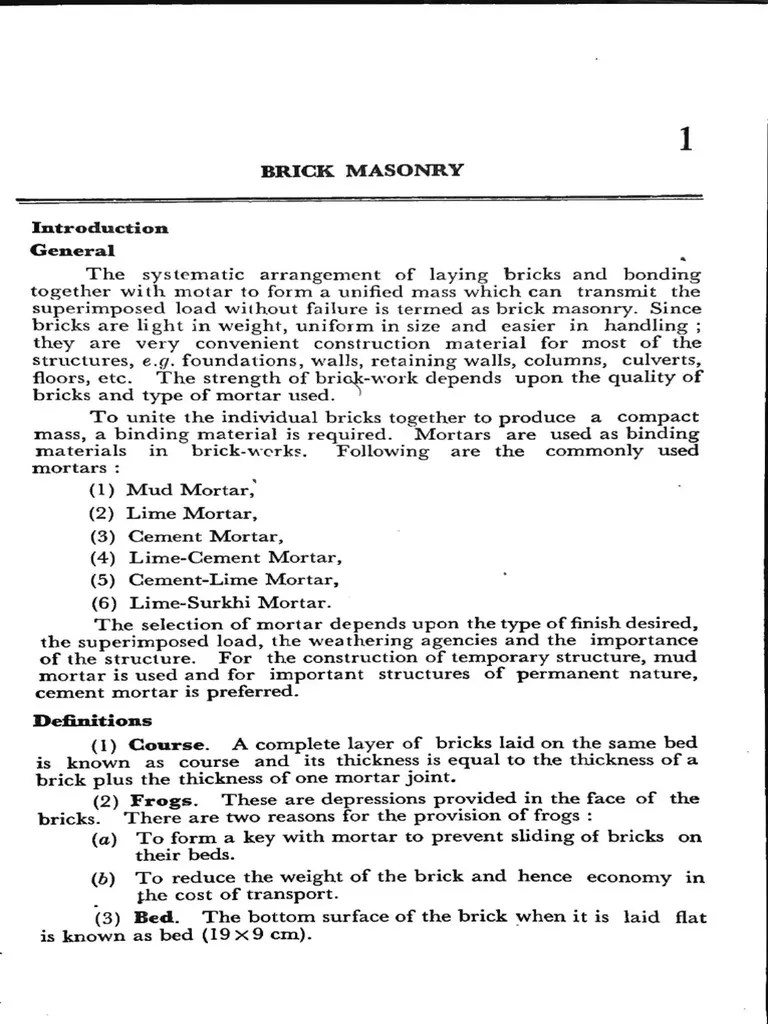 Brick Masonry Jha | PDF | Masonry | Building Engineering