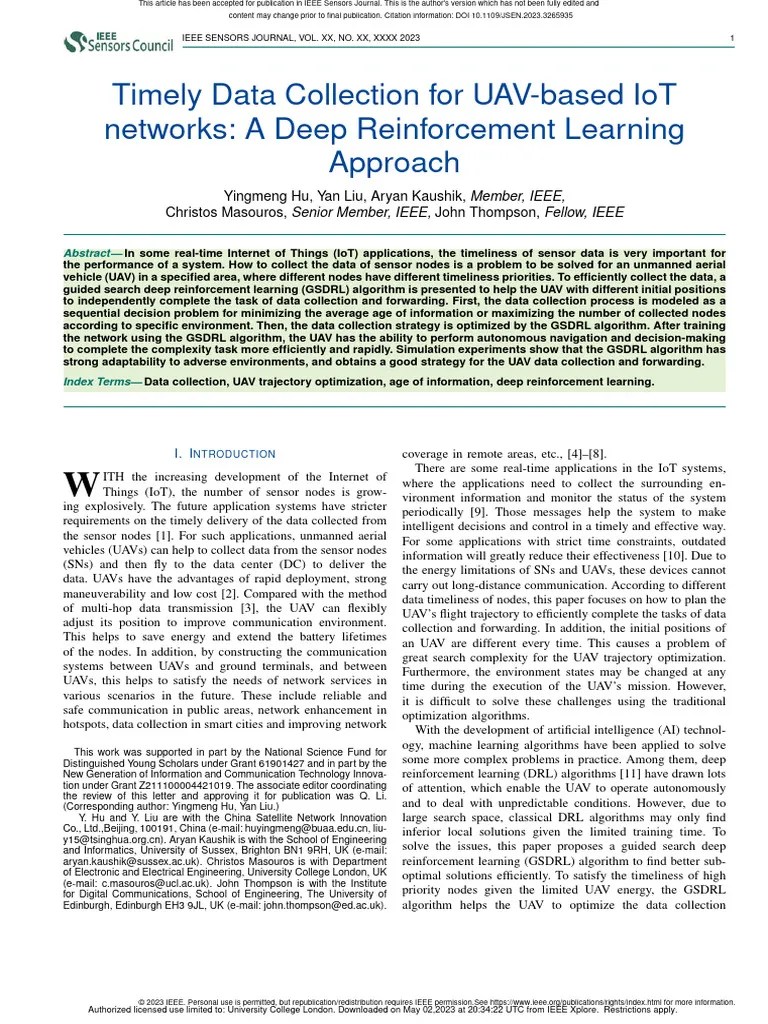 Timely Data Collection For UAV-based IoT Networks A Deep Reinforcement ...