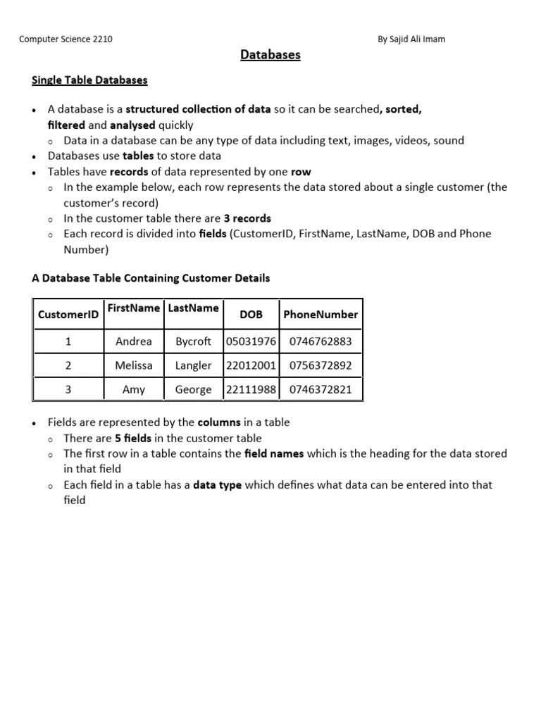 Databases | PDF | Data Type | Databases