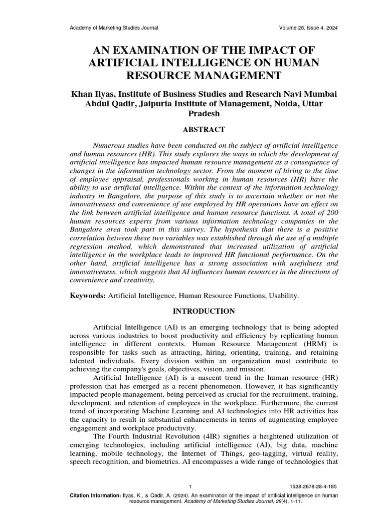 An Examination Of The Impact Of Artificial Intelligence On Human ...