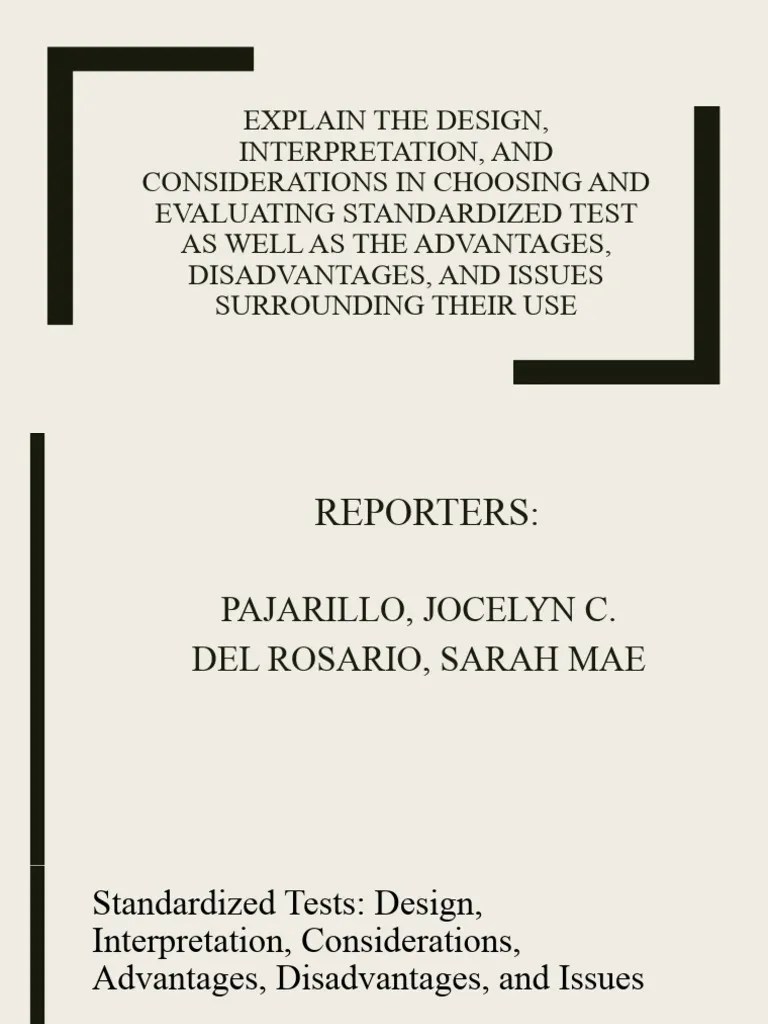 StandardizedTest GROUP1BECEDREPORT | PDF | Standardized Tests | Educational Assessment