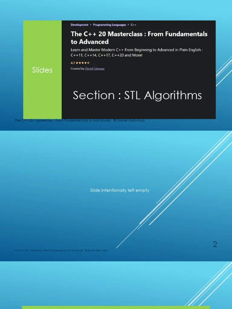 Section STL Algorithms Slides | PDF | C++ | Programming Paradigms