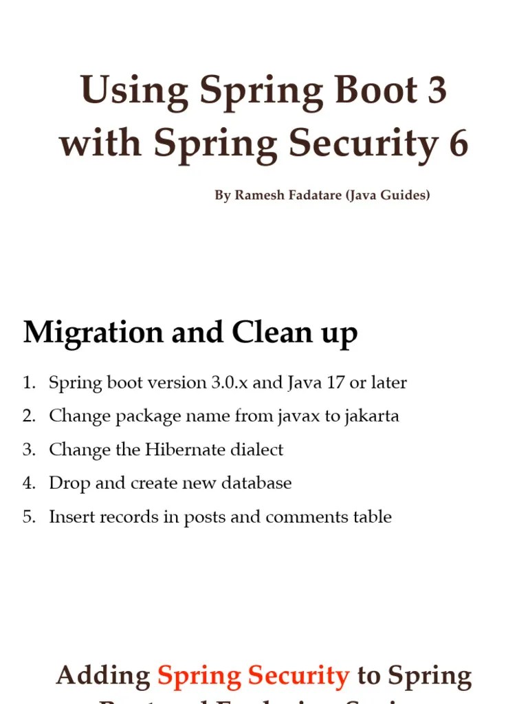 Using Spring Boot 3 With Spring Security Notes | PDF | Java ...