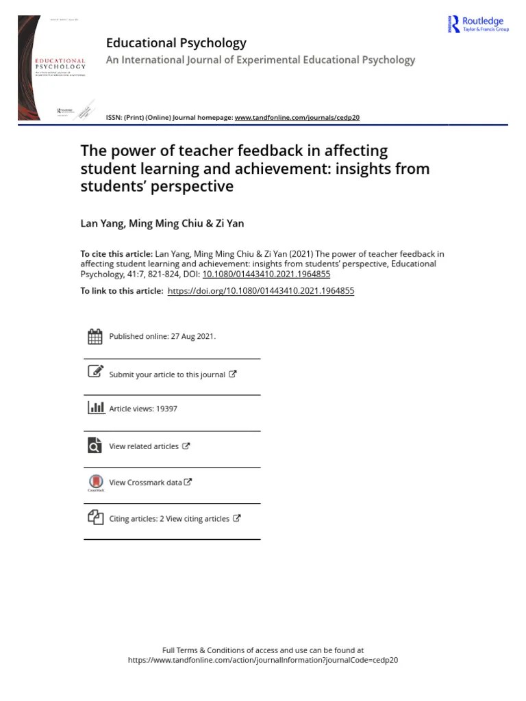 Pdf Secondary School Students Conceptions Of Assessment And Feedback - Best Landscape Wallpapers in 8K
