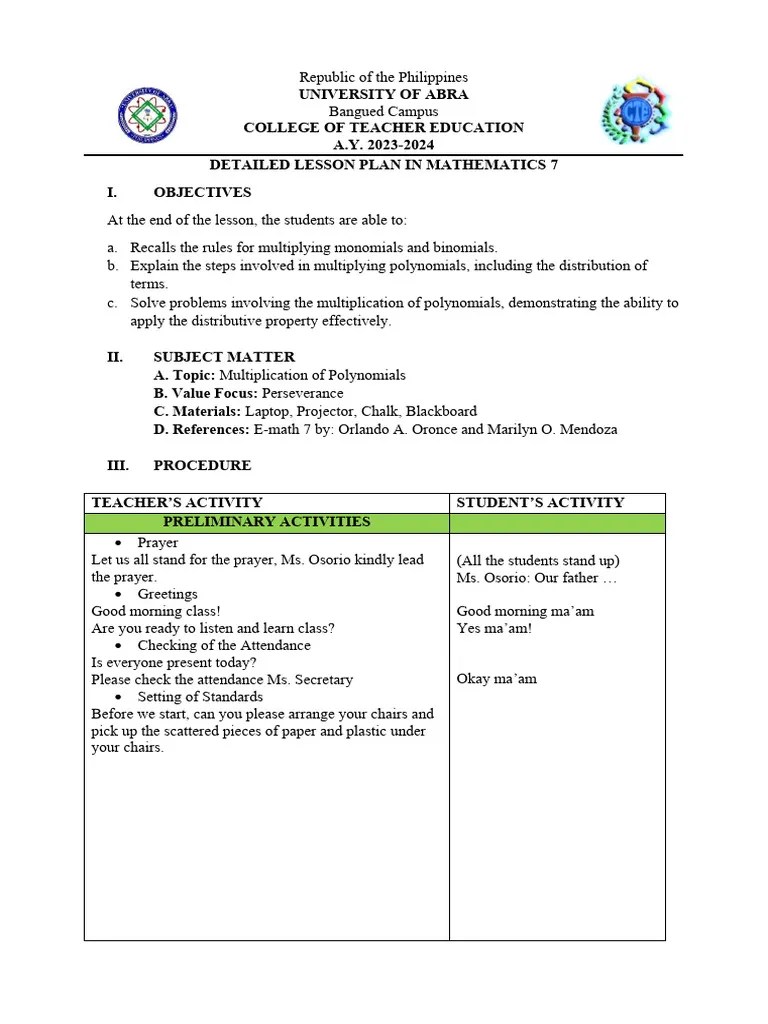 Lesson-plan-zina-prod-ed-60 | PDF | Polynomial | Algebra