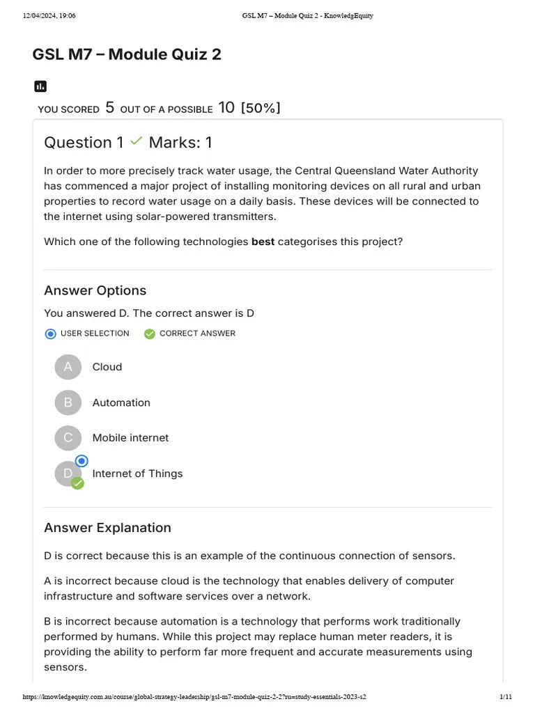 GSL M7 - Module Quiz 2 | Download Free PDF | Disruptive Innovation ...