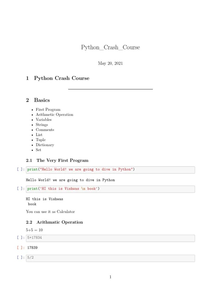 Notebook Python Crash Course | Download Free PDF | Python (Programming ...