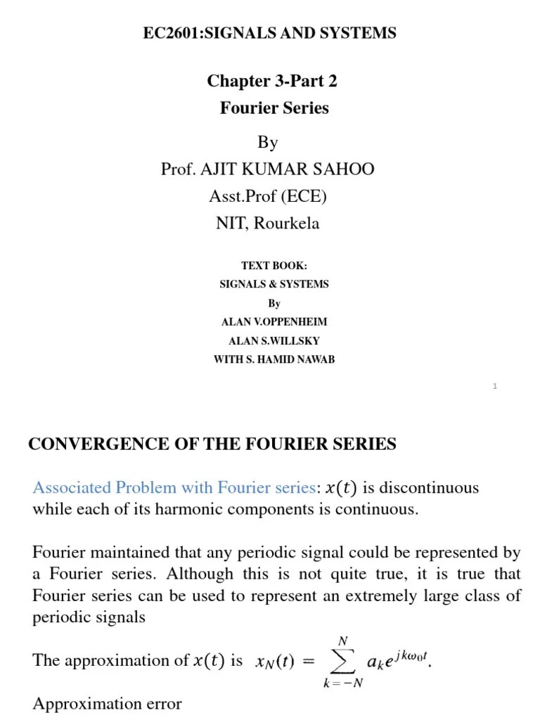 Lecturer 10 Signals & Systems | PDF | Fourier Transform | Fourier Series