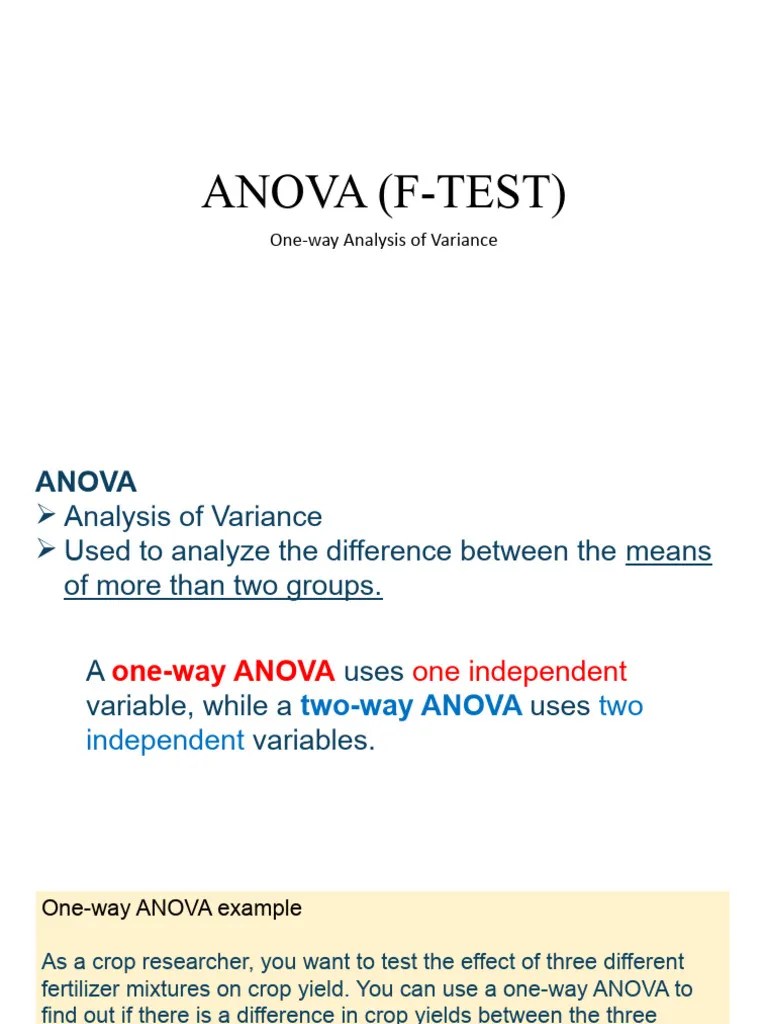 F Test | PDF | F Test | Analysis Of Variance