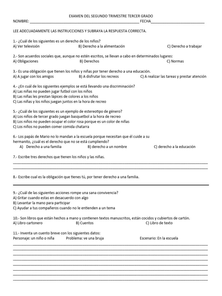 Examen Tercer Trimestre De Segundo Grado - Gradient Images - Modern 4K Collection