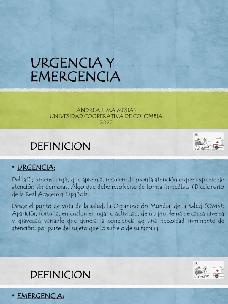Clase 3 Urgencia Y Emergencia | PDF | Medicina CLINICA | Ciencias De La ...