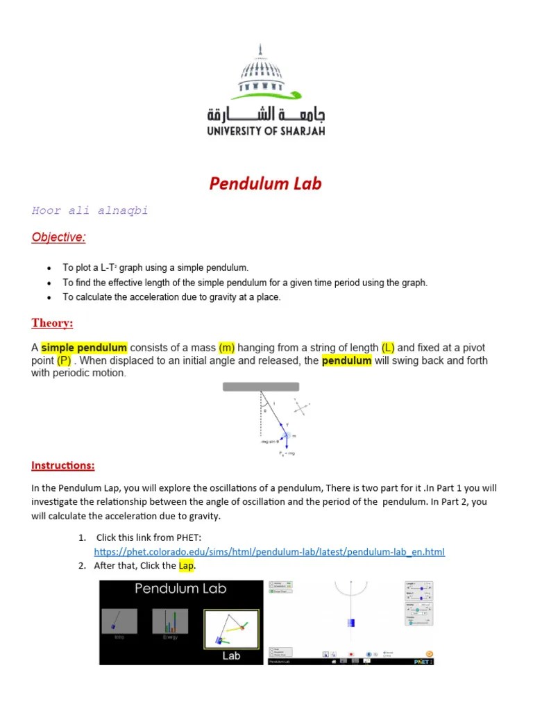 Pendulum Lab | Download Free PDF | Pendulum | Oscillation
