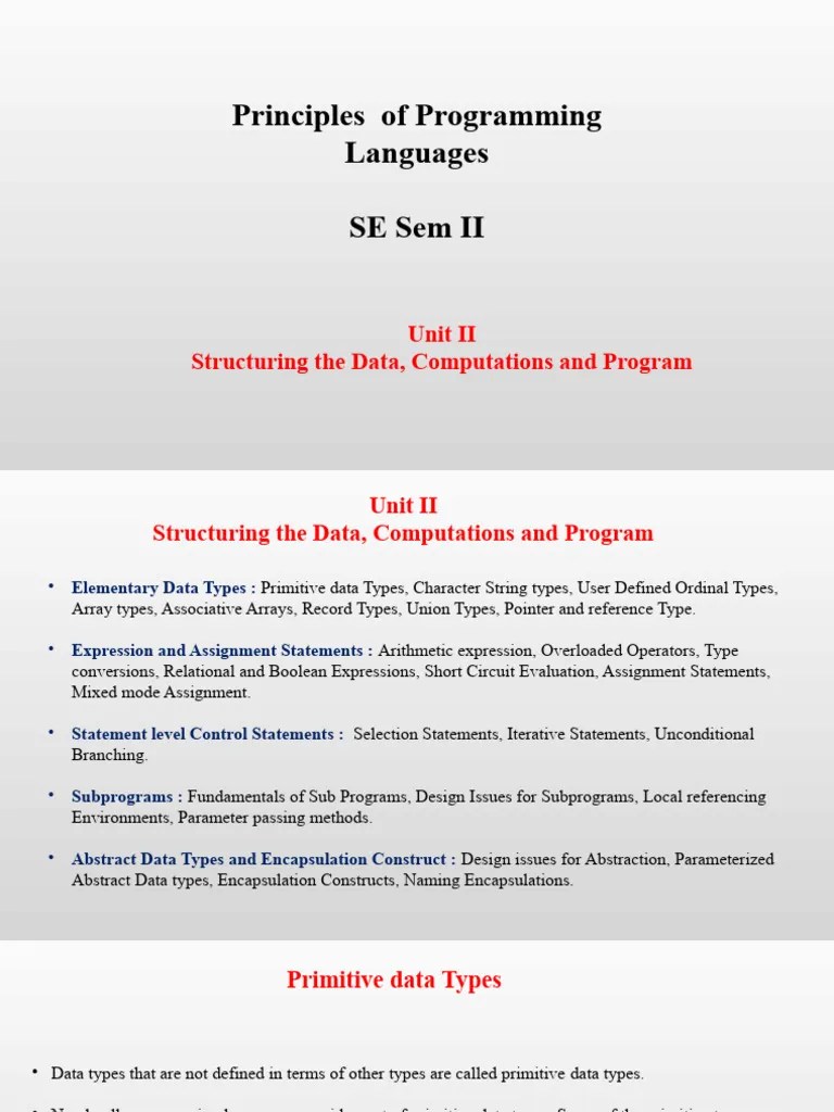 PPL Unit02 | PDF | Pointer (Computer Programming) | Data Type