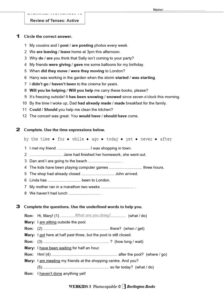 GRAMMAR_6_Review_of_Tenses | PDF