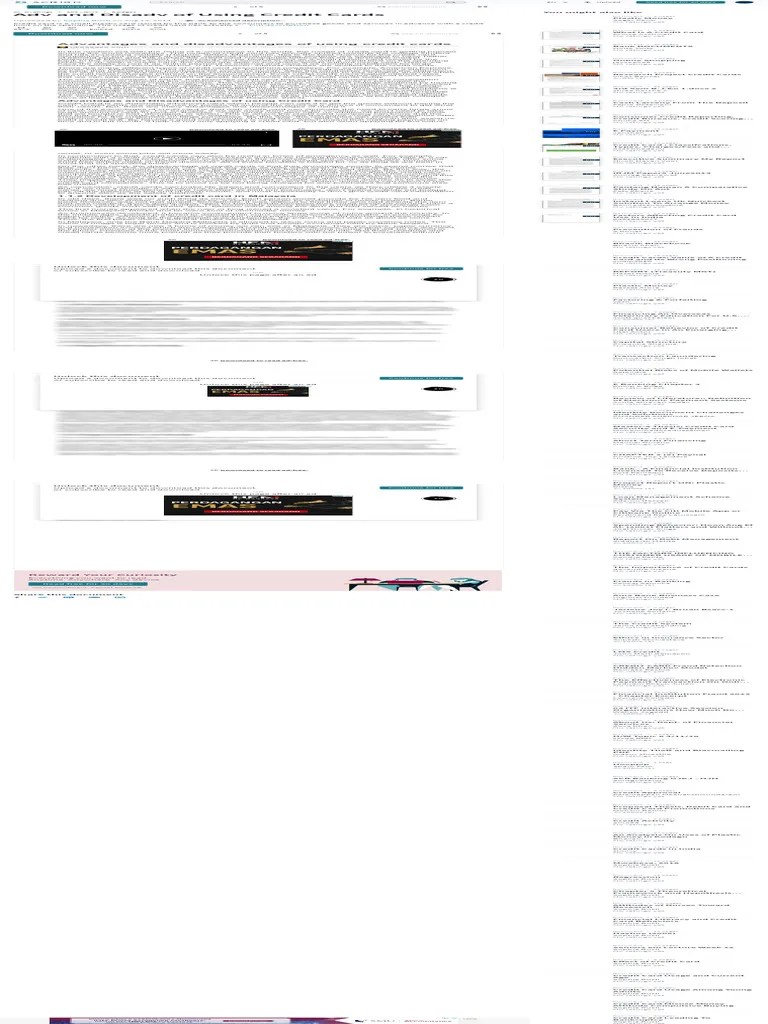 Adv and disadv of using credit cards pdf credit card money