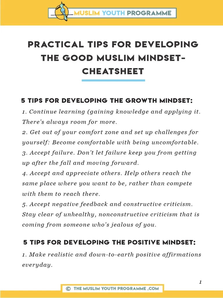 Islamic Thoughts Practical Tips For Developing The Good Muslim Mindset ...