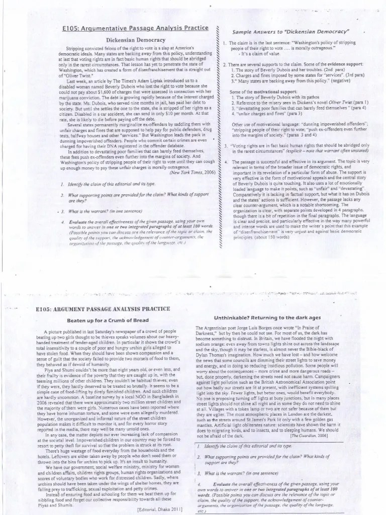 Argument Analysis Practice 1, 2 & Solved Sample (1) | PDF