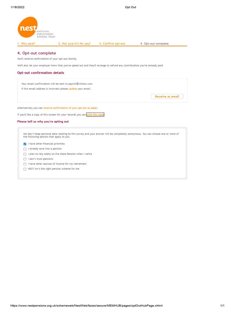 NEST Pension Opt Out | PDF