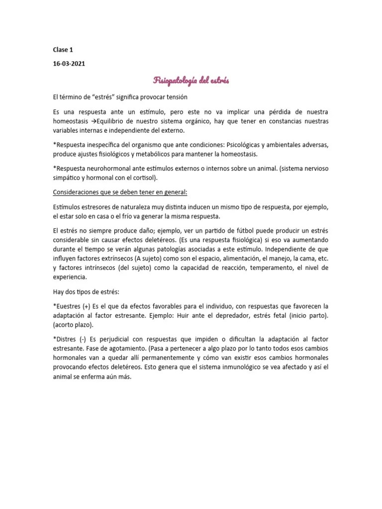 Fisiopatología Del Estrés | PDF | Glándula Suprarrenal | Cortisol