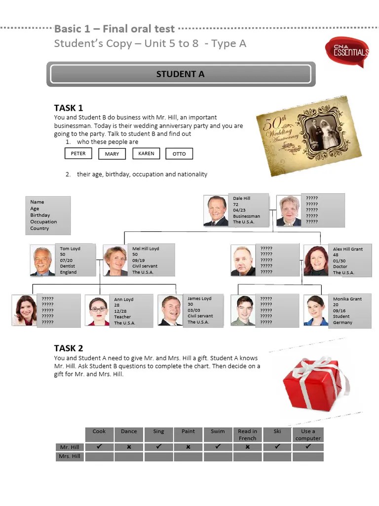 Basic 1 Final Oral Test | PDF