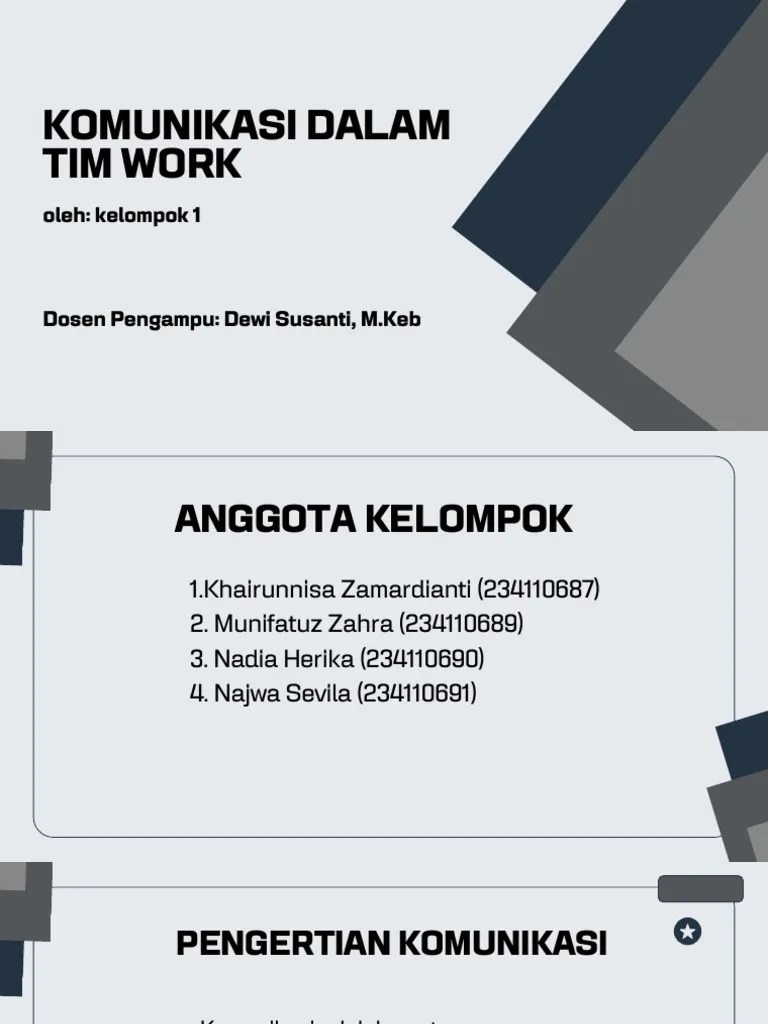 Komunikasi Dalam Teamwork Kelompok | PDF
