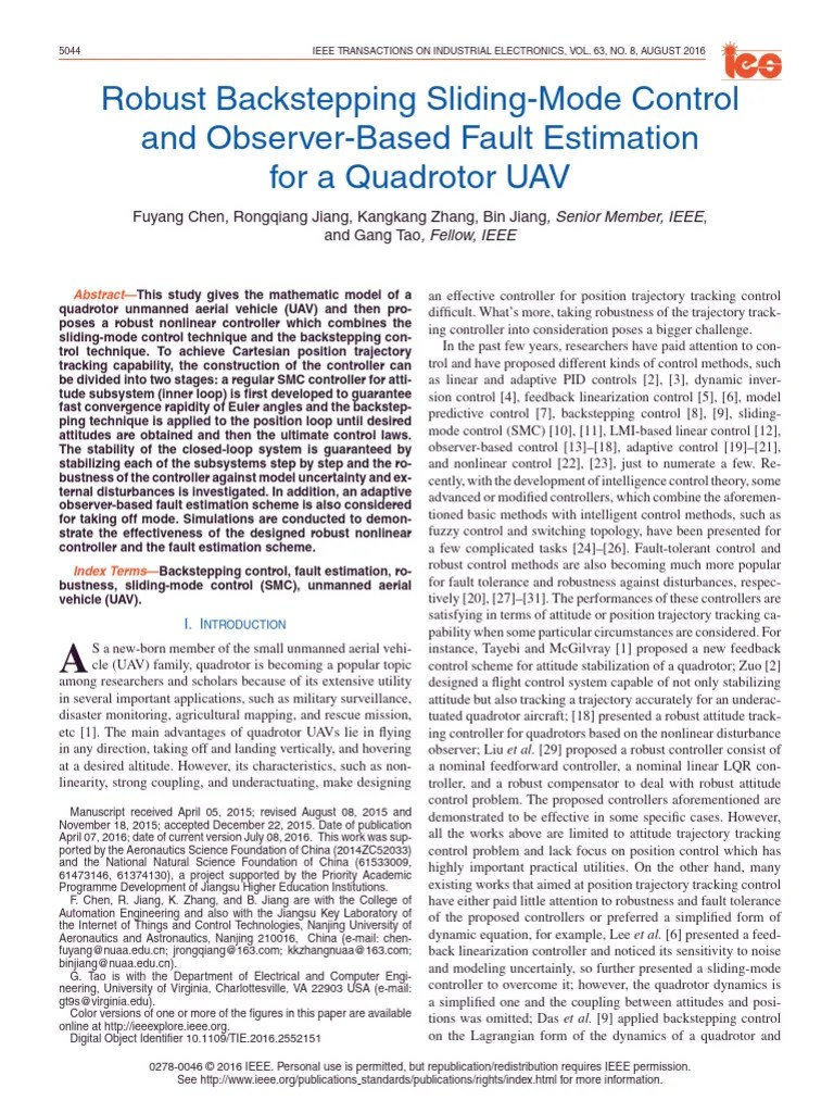 Robust Backstepping Sliding-Mode Control And Observer-Based Fault ...