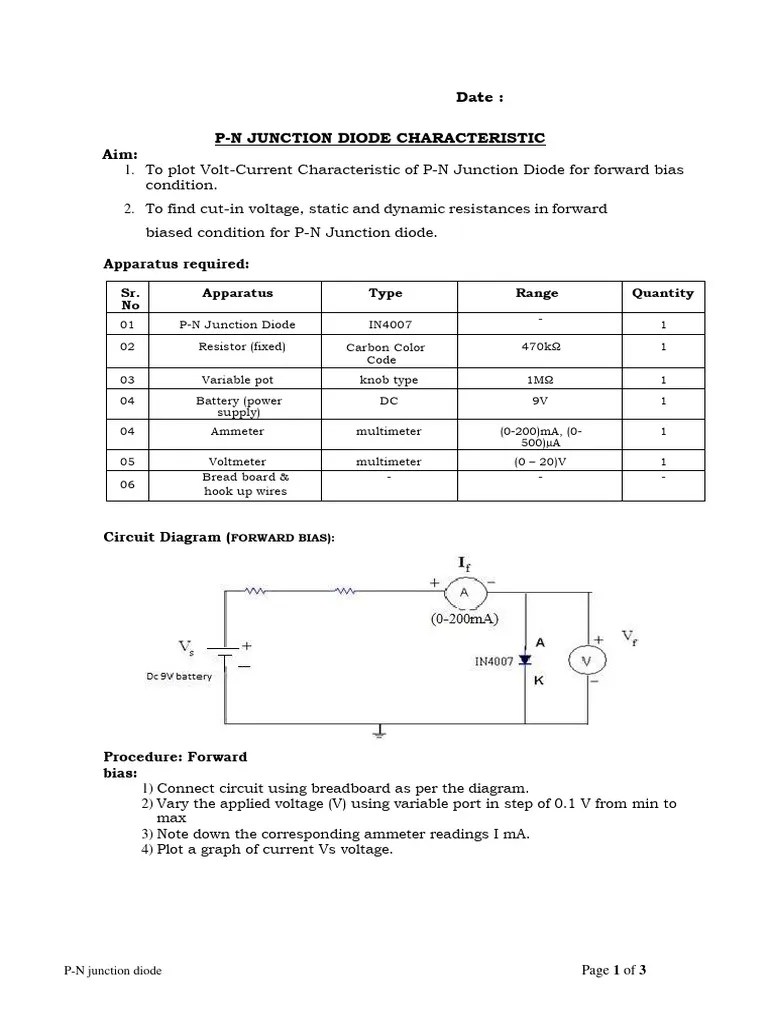 PN Junction Diode | PDF | P–N Junction | Diode
