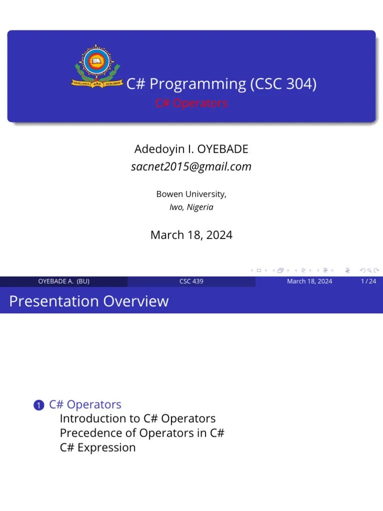 CIT304 Chapter 4 Y24 | PDF | Boolean Data Type | C Sharp (Programming ...