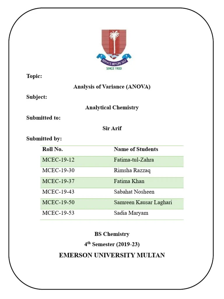 Analysis Of Variance (ANOVA) | PDF | Analysis Of Variance | Errors And ...