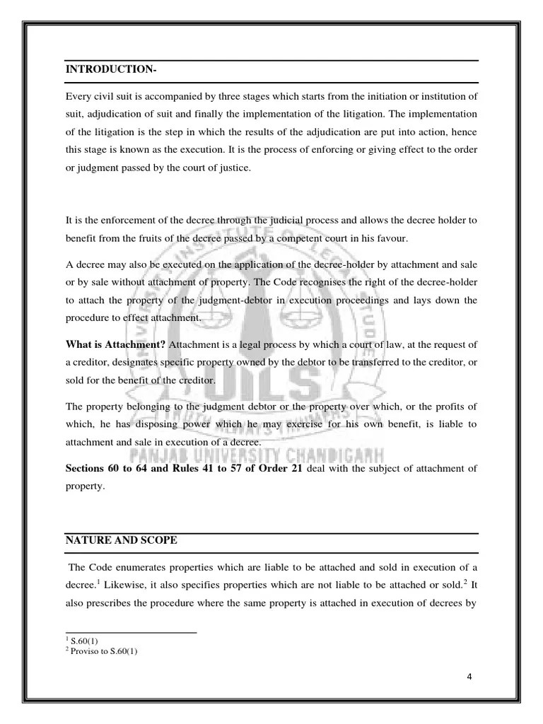 CPC - Modes Of Attachment In Execution Proceedings - Removed | PDF | Lawsuit | Judgment (Law)