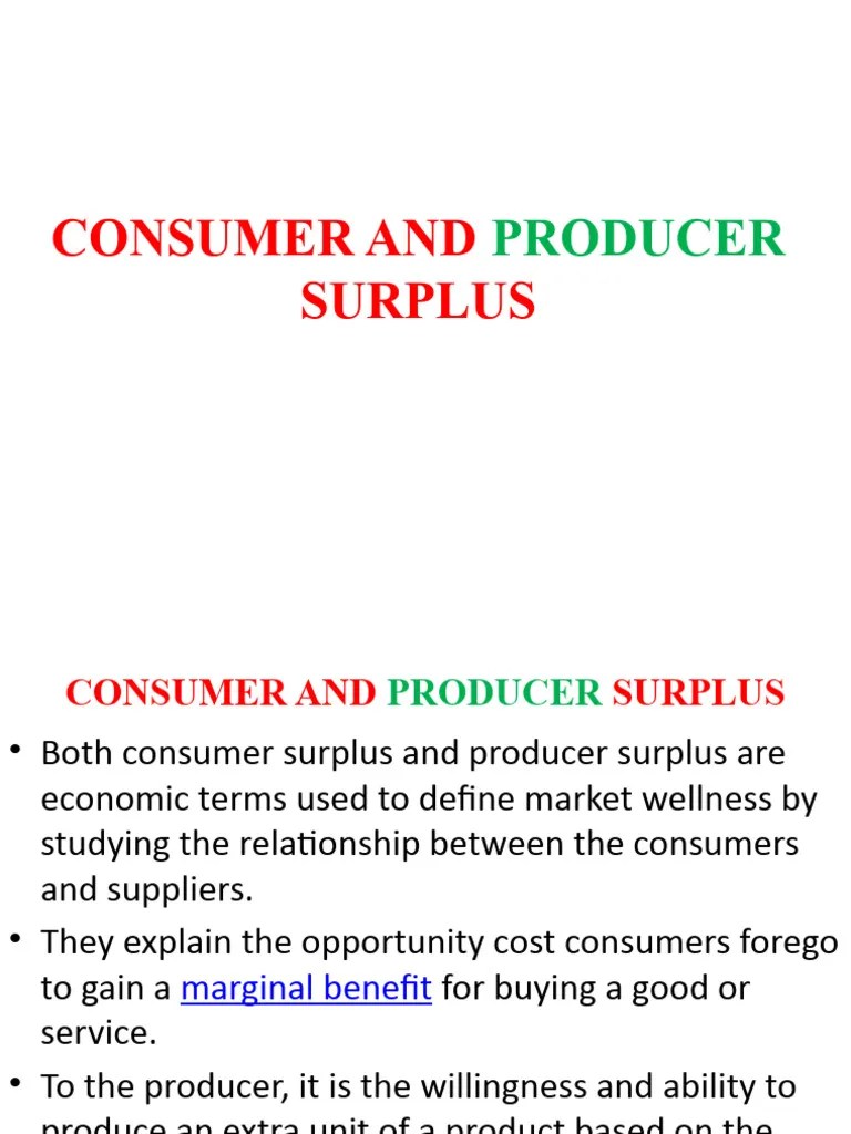 Consumer Surplus And Producer Surplus | PDF | Economic Surplus | Demand