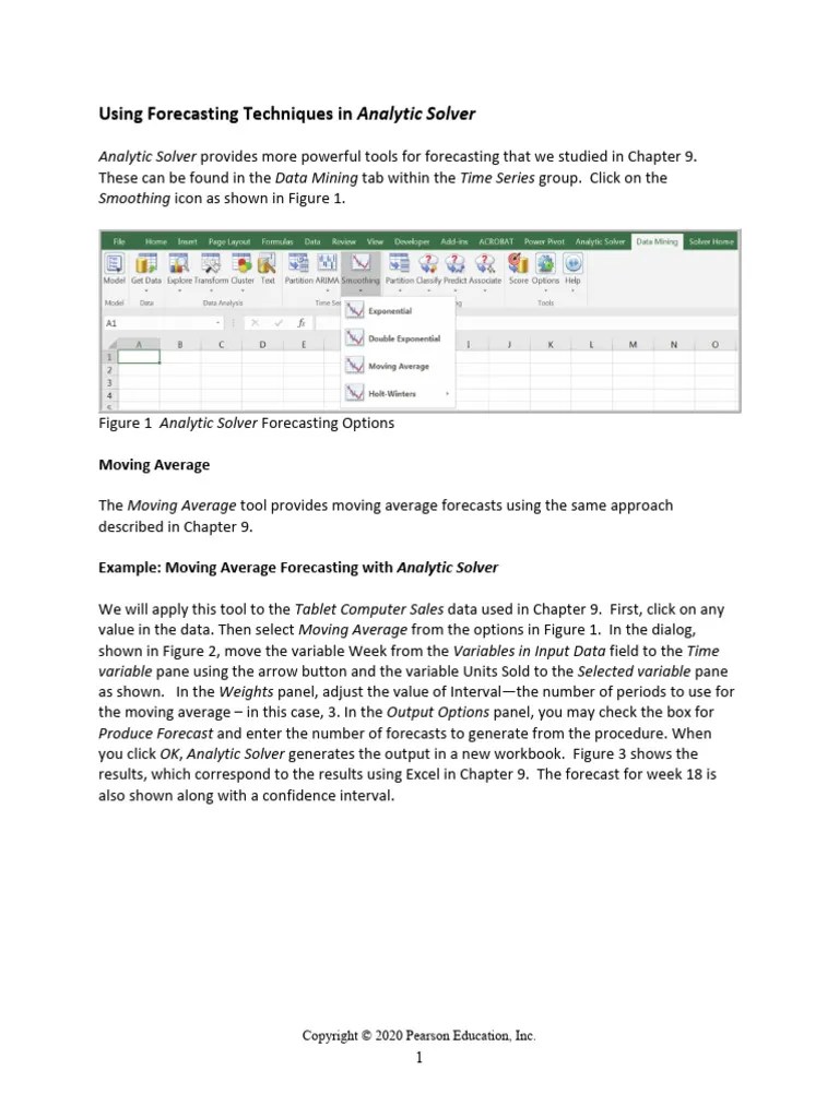 03 - Using Forecasting Techniques In Analytic Solver | PDF ...
