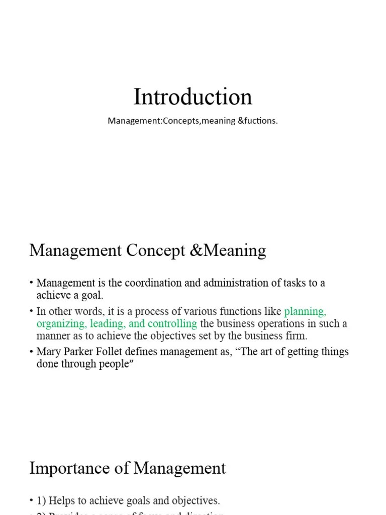 Unit 1 Introduction Of Management | PDF | Entrepreneurship | Goal