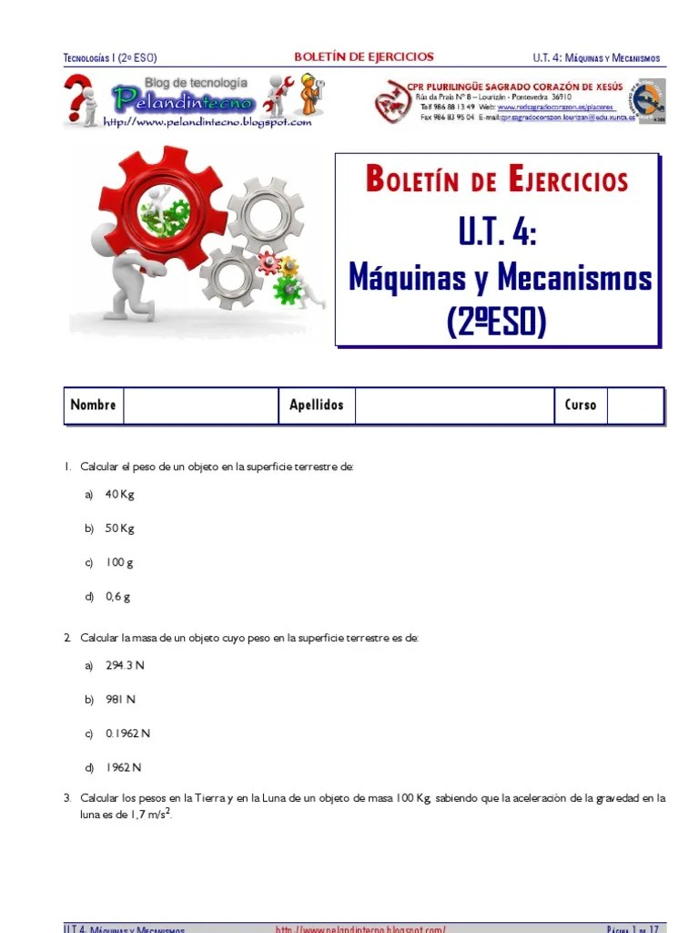 T04-Máquinas Y Mecanismosv (Ejercicios) | PDF | Engranaje | Transmisión (Mecánica)