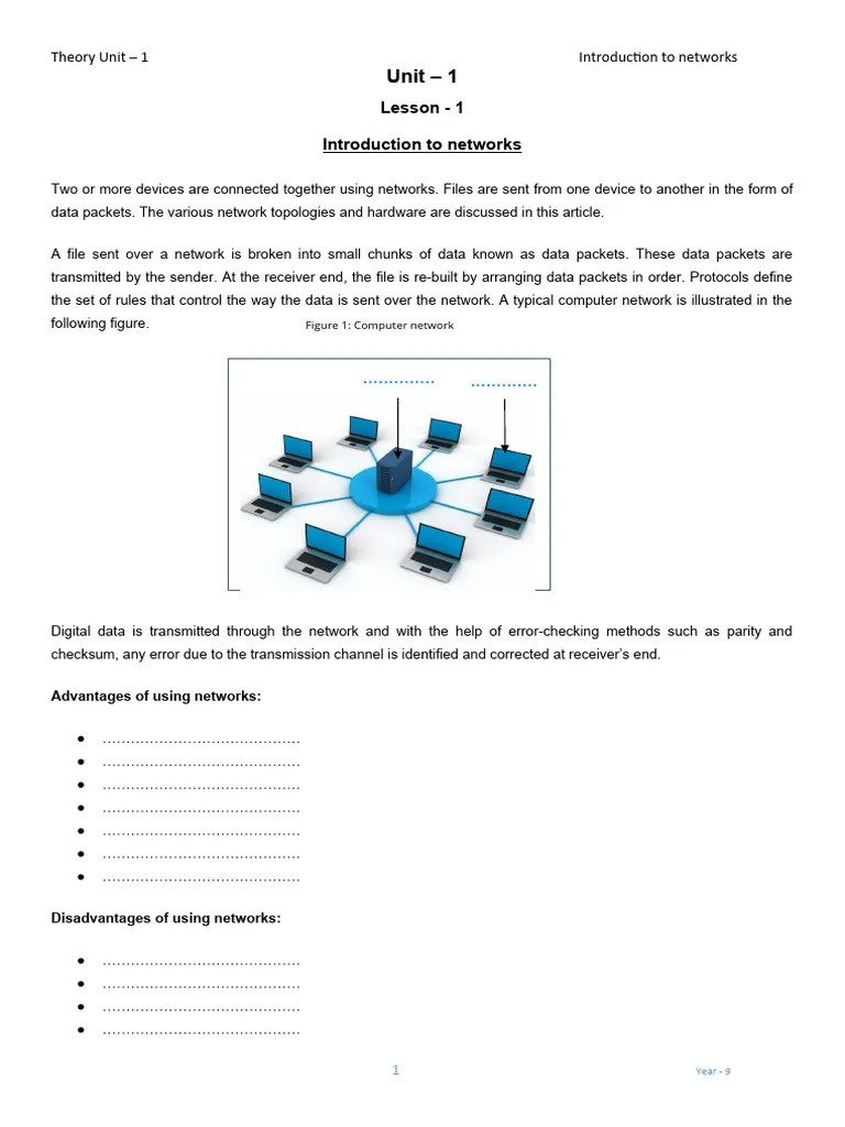Unit 1 - L1 Introduction To Networks | PDF | Computer Network | Local ...