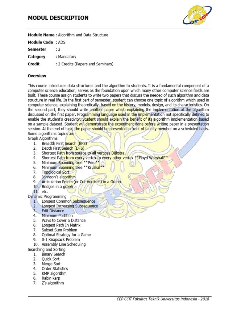 SILABUS Algorithm And Data Structure | PDF | Prime Number | Factorization