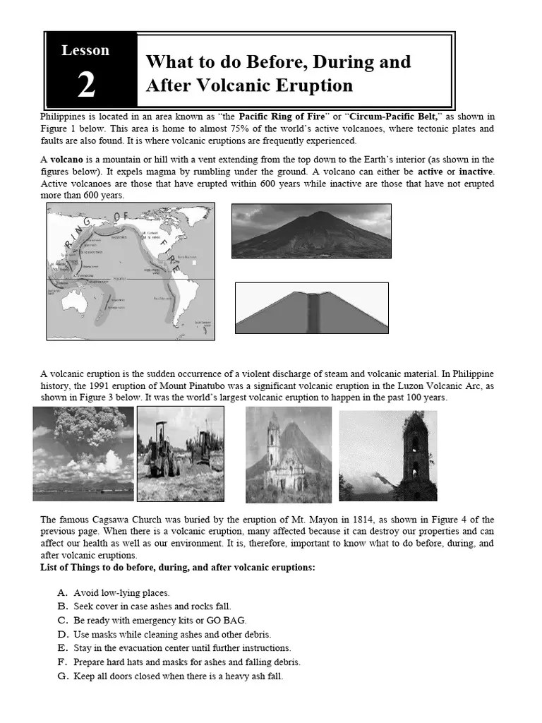What To Do Before During And After Volcanic Eruption | PDF | Volcano ...