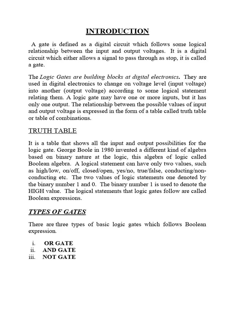 Logic Gates | PDF | Logic Gate | Boolean Algebra
