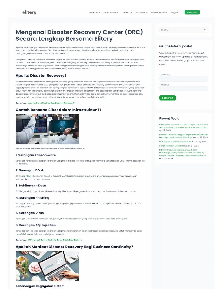 Mengenal Disaster Recovery Center | PDF