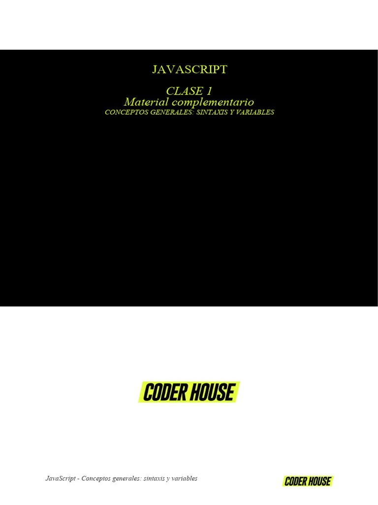JS - Clase 1 | PDF | Script Java | Lenguaje De Programación