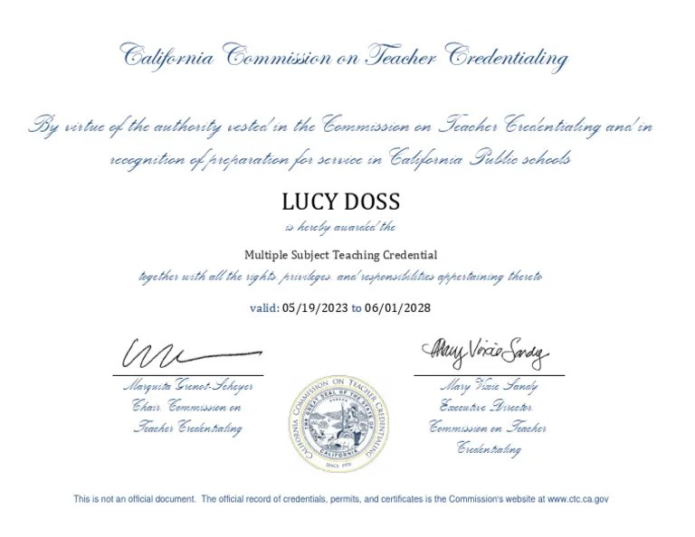 Teaching Credential | PDF