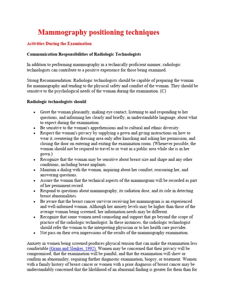 Mammography Tech | PDF | Mammography | Breast Cancer
