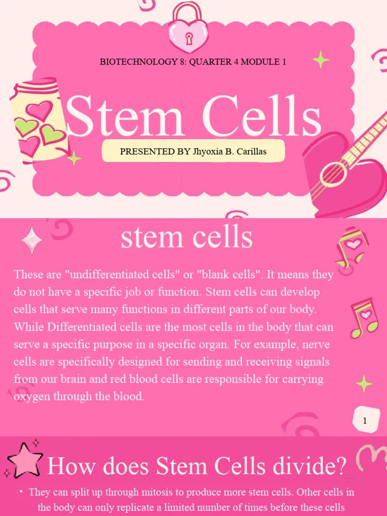 Quarter4module1 Stem Cells | PDF | Cell Potency | Stem Cell