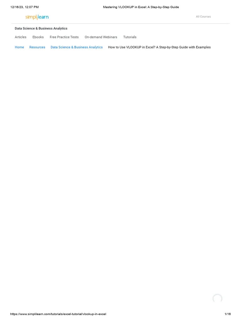 Mastering VLOOKUP In Excel - A Step-By-Step Guide | PDF | Microsoft ...