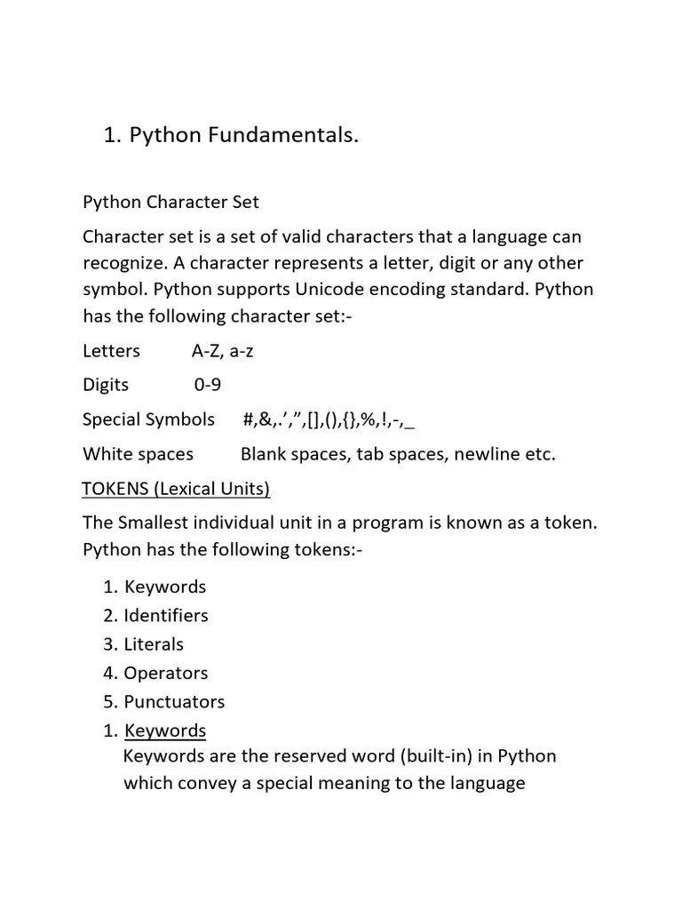 Class Xi - Full Notes | PDF | Boolean Data Type | Control Flow