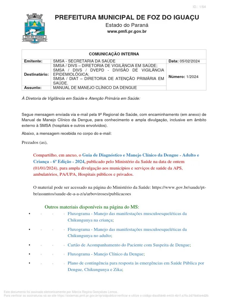 Manual De Manejo Clinico Da Dengue | PDF | Choque (circulatório ...