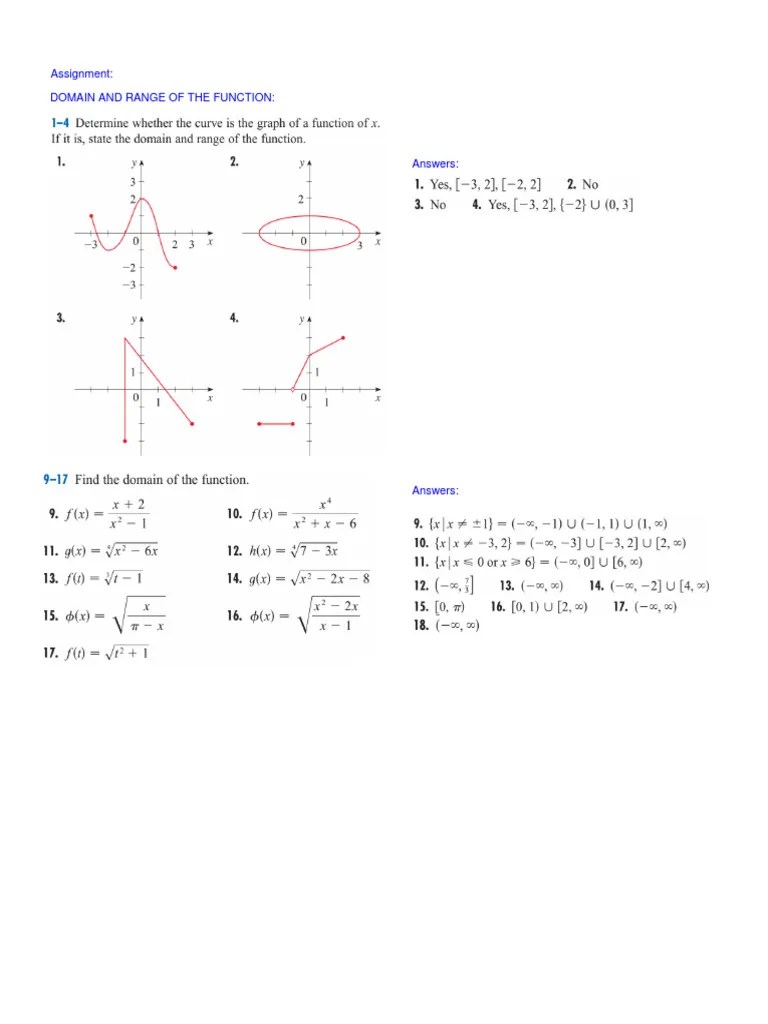 Domain And Range Assignment | PDF