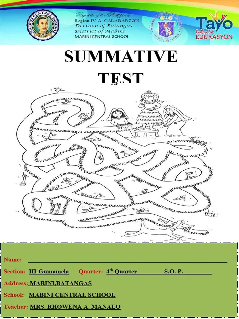Summative Test 1 4th Quarter 1 | PDF