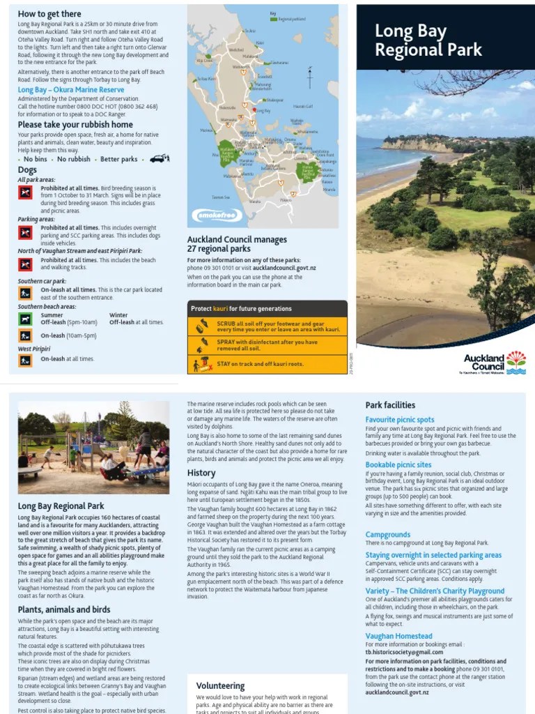 Long Bay Regional Park Visitor Guide PDF Parks 1