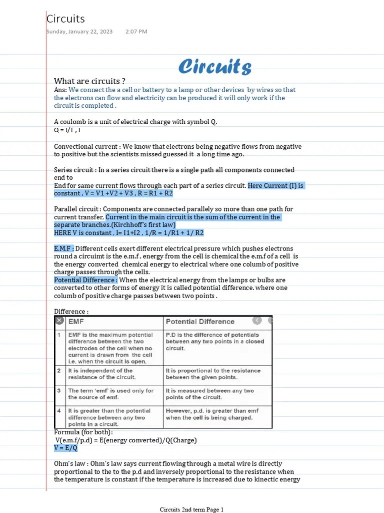 Circuits | PDF | Electrical Resistance And Conductance | Series And Parallel Circuits